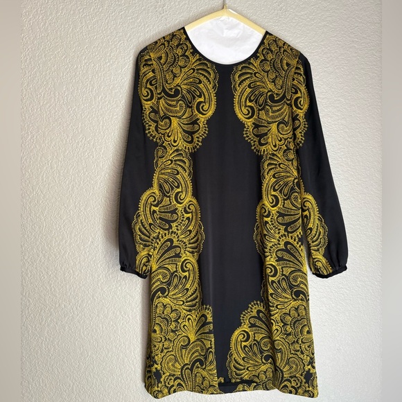 Juicy Couture Sz 2 Black Yellow Back Zip Polyester Sheath Dress - Picture 6 of 6